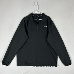 North Face Apex Windbreaker Jacket Mens XL Black 1/4 Zip Casual Long Sleeve Top